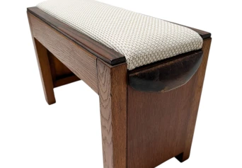 Art Deco Modernist Stool with De Ploeg fabric, 1920s